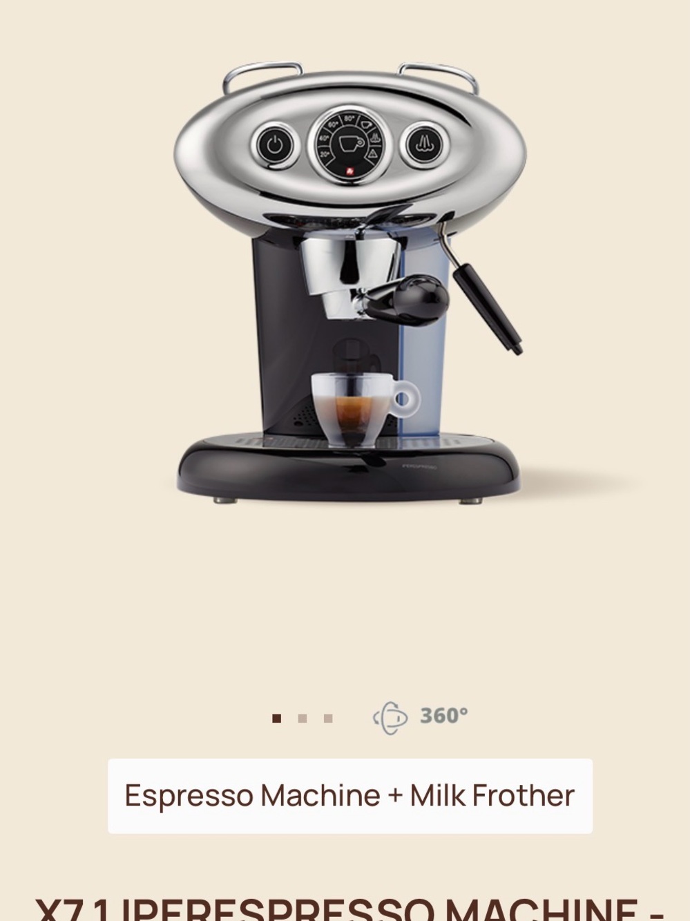 X7.1 IPERESPRESSO MACHINE, 1 Can 21 iperespresso capsules Columbia, 1 can decaf